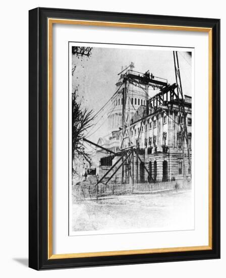 One of the Wings of the Capitol Near Completion, Washington Dc, USA, C1860-MATHEW B BRADY-Framed Giclee Print