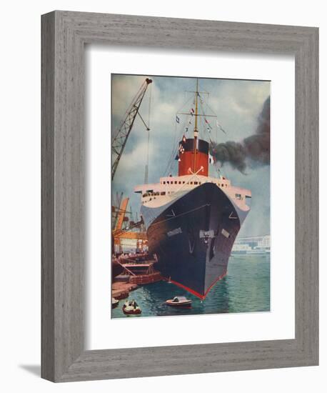 'One of the World's Great Ships. The French liner Normandie', 1937-Unknown-Framed Giclee Print