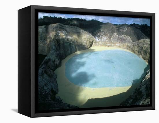 One of Three Crater Lakes at the Summit of Kelimutu Volcano Near Moni-Robert Francis-Framed Premier Image Canvas