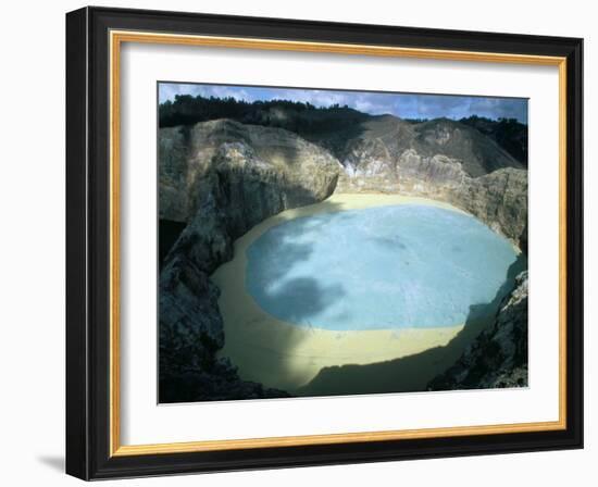 One of Three Crater Lakes at the Summit of Kelimutu Volcano Near Moni-Robert Francis-Framed Photographic Print