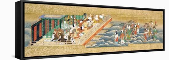 One of Three Miniature Handscrolls Depicting the Story of Taishokkan (The Great Woven Cap)-null-Framed Premier Image Canvas