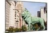 One of Two Iconic Bronze Lion Statues Outside the Art Institute of Chicago, Chicago, Illinois, USA-Amanda Hall-Mounted Photographic Print