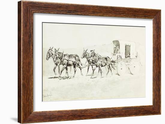 One of Williamson's Stages, C.1892-Frederic Sackrider Remington-Framed Giclee Print