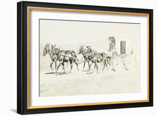 One of Williamson's Stages, C.1892-Frederic Sackrider Remington-Framed Giclee Print