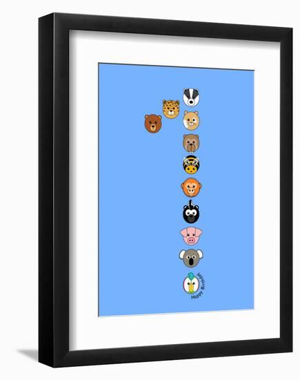 One On Blue-null-Framed Giclee Print