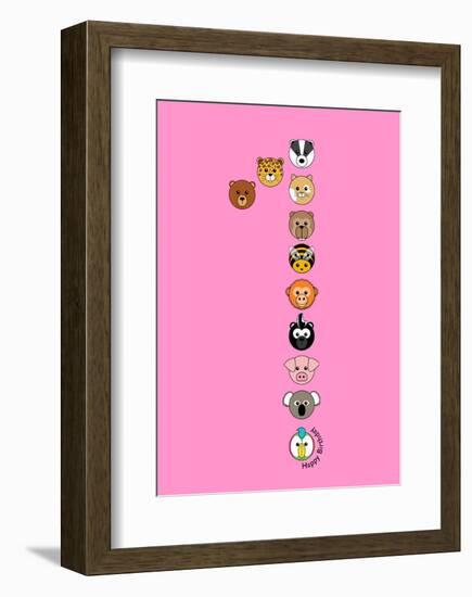 One On Pink-null-Framed Giclee Print