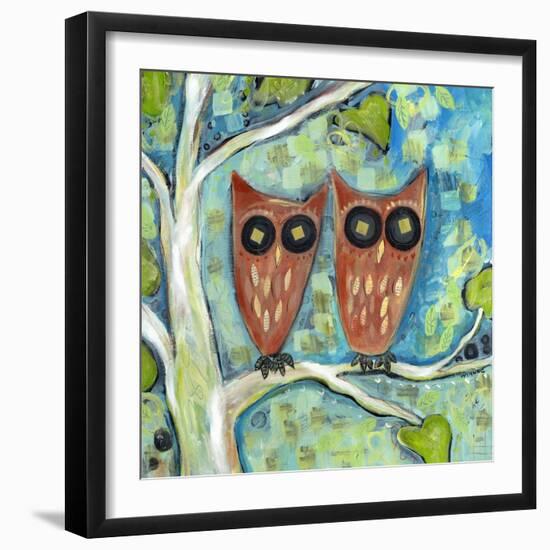 One Plus One Owls-Wyanne-Framed Giclee Print