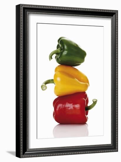 One Red, One Yellow and One Green Pepper, Stacked-Dieter Heinemann-Framed Photographic Print