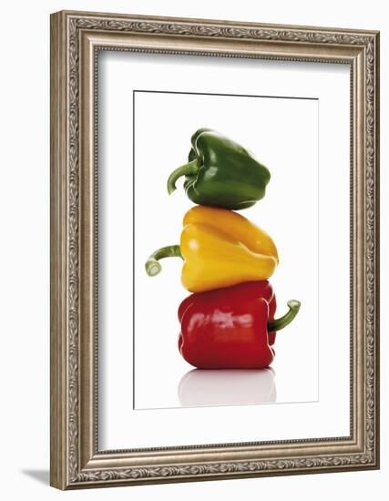 One Red, One Yellow and One Green Pepper, Stacked-Dieter Heinemann-Framed Photographic Print