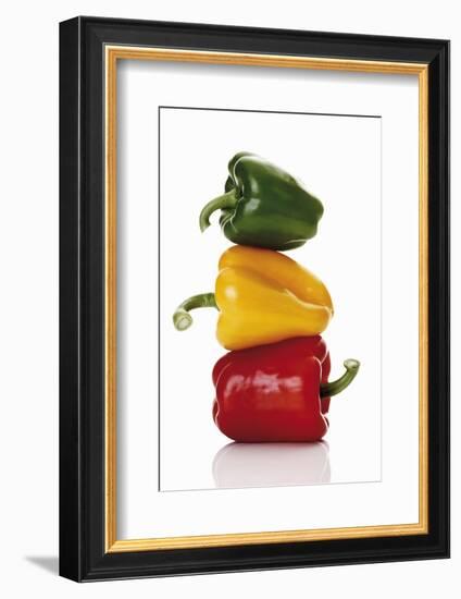 One Red, One Yellow and One Green Pepper, Stacked-Dieter Heinemann-Framed Photographic Print