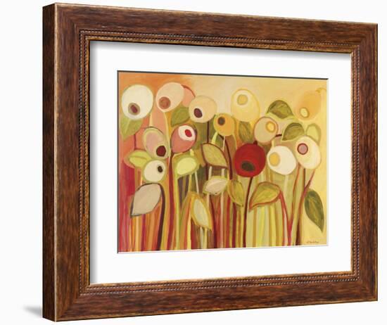 One Red Posie-Jennifer Lommers-Framed Art Print