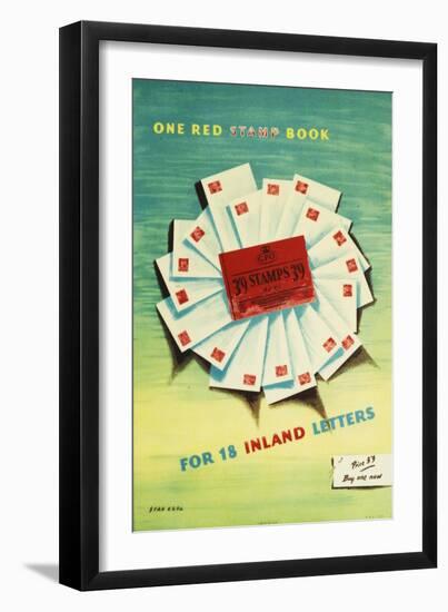 One Red Stamp Book - for 18 Inland Letters-Stan Krol-Framed Art Print