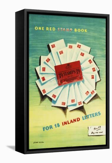 One Red Stamp Book - for 18 Inland Letters-Stan Krol-Framed Stretched Canvas