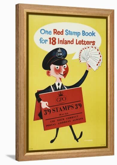 One Red Stamp Book for 18 Inland Letters-AG Keeler-Framed Stretched Canvas