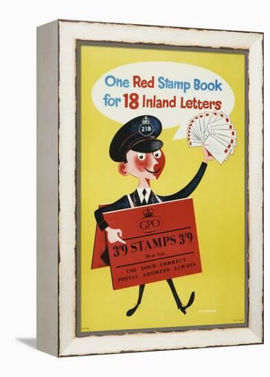 One Red Stamp Book for 18 Inland Letters-AG Keeler-Framed Stretched Canvas