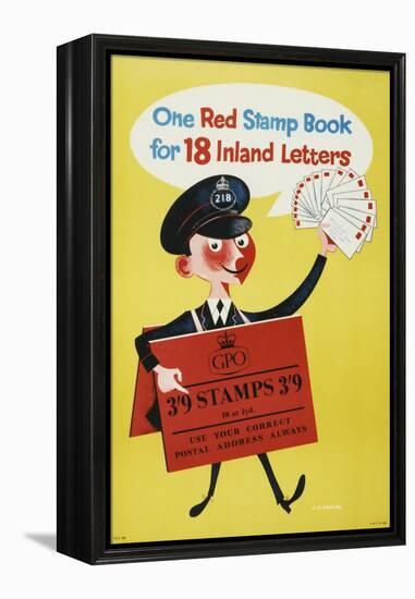 One Red Stamp Book for 18 Inland Letters-AG Keeler-Framed Stretched Canvas