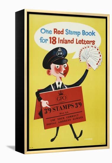 One Red Stamp Book for 18 Inland Letters-AG Keeler-Framed Stretched Canvas