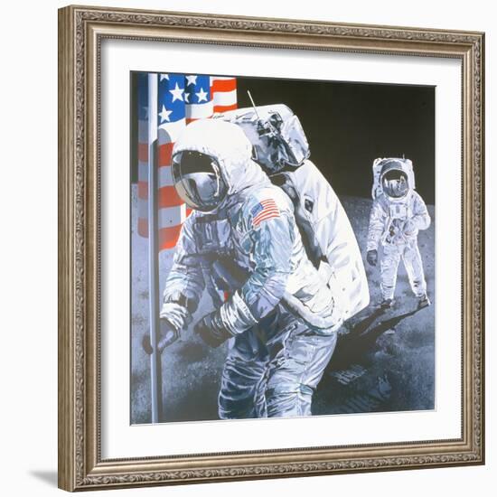 One Small Step for Man- One giant leap for Mankind, 1975-Sandra Lawrence-Framed Giclee Print