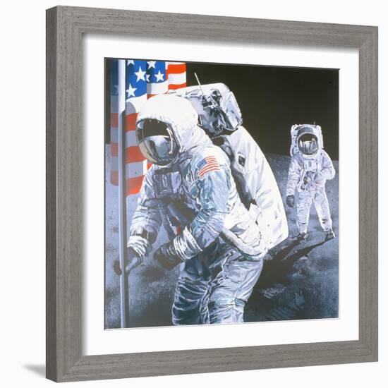 One Small Step for Man- One giant leap for Mankind, 1975-Sandra Lawrence-Framed Giclee Print