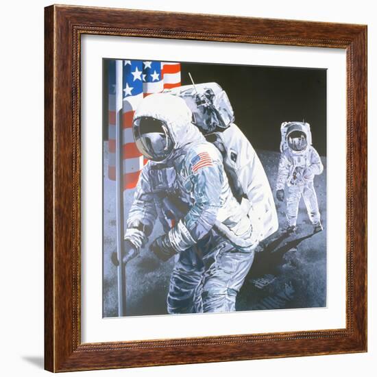 One Small Step for Man- One giant leap for Mankind, 1975-Sandra Lawrence-Framed Giclee Print