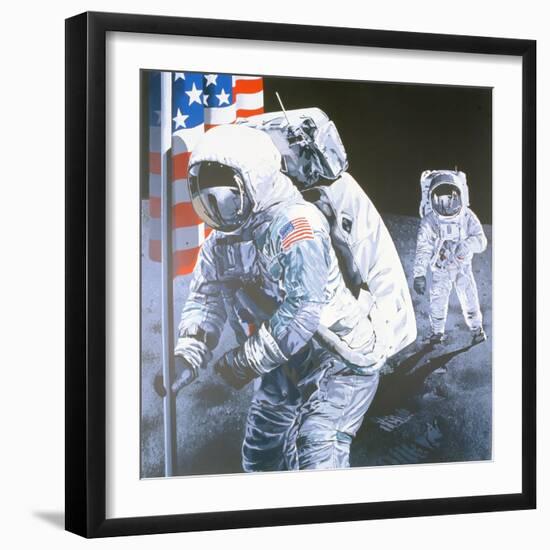 One Small Step for Man- One giant leap for Mankind, 1975-Sandra Lawrence-Framed Giclee Print