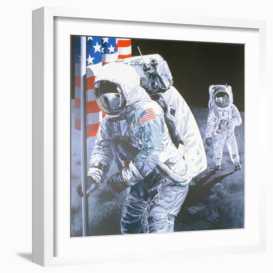 One Small Step for Man- One giant leap for Mankind, 1975-Sandra Lawrence-Framed Giclee Print