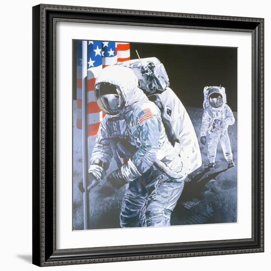 One Small Step for Man- One giant leap for Mankind, 1975-Sandra Lawrence-Framed Giclee Print