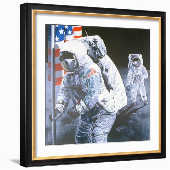 One Small Step for Man- One giant leap for Mankind, 1975-Sandra Lawrence-Framed Giclee Print