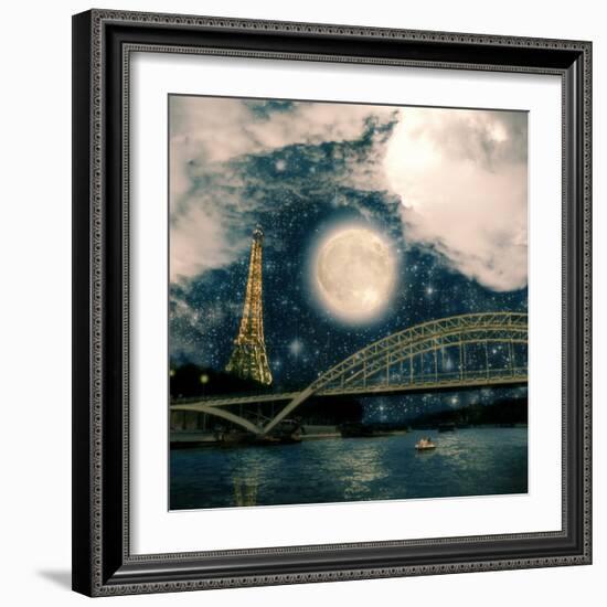 One Starry Night in Paris-Paula Belle Flores-Framed Art Print