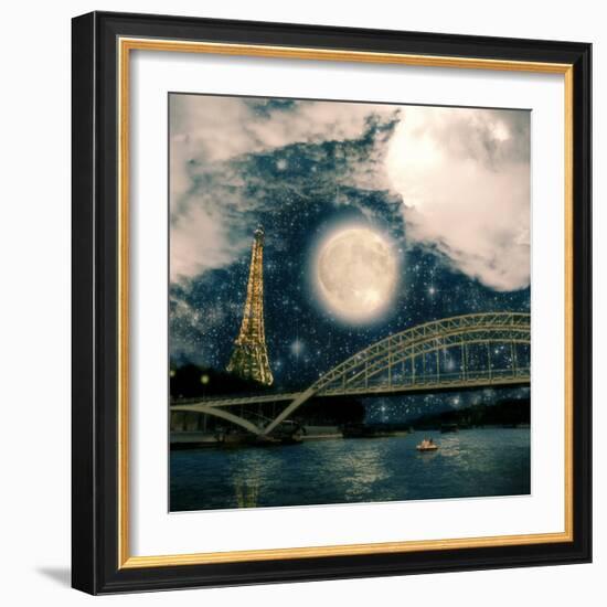 One Starry Night in Paris-Paula Belle Flores-Framed Art Print