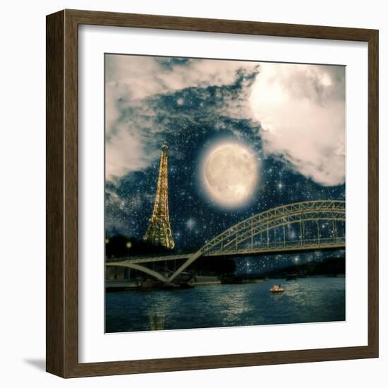 One Starry Night in Paris-Paula Belle Flores-Framed Art Print