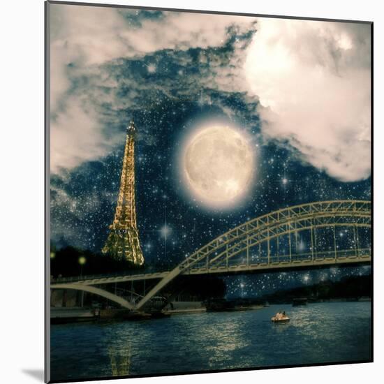 One Starry Night in Paris-Paula Belle Flores-Mounted Art Print