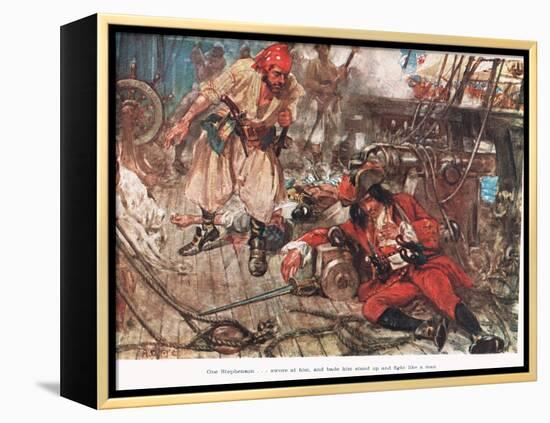 One Stephenson...Bade Him Stand Up and Fight Like a Man, Illustration from-A.D. McClintock-Framed Premier Image Canvas