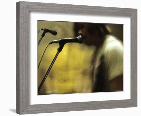 One Toy Soldier at Microphone-Phil Sharp-Framed Photographic Print