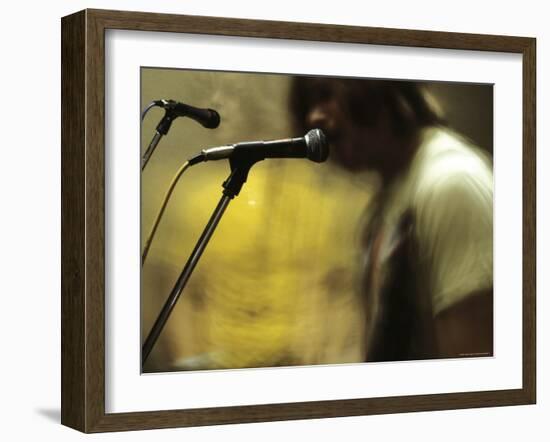 One Toy Soldier at Microphone-Phil Sharp-Framed Photographic Print