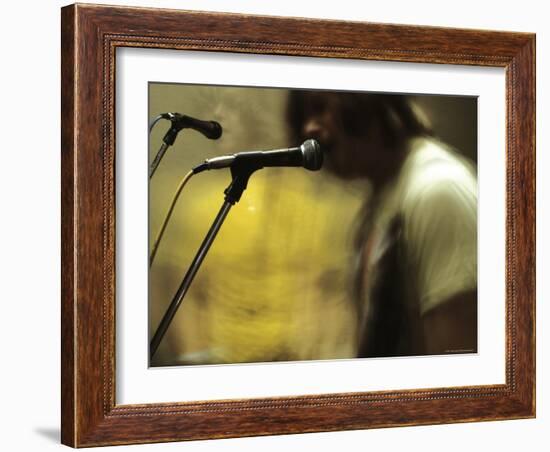 One Toy Soldier at Microphone-Phil Sharp-Framed Photographic Print