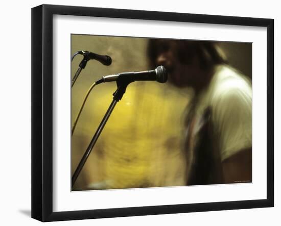 One Toy Soldier at Microphone-Phil Sharp-Framed Photographic Print