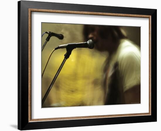 One Toy Soldier at Microphone-Phil Sharp-Framed Photographic Print