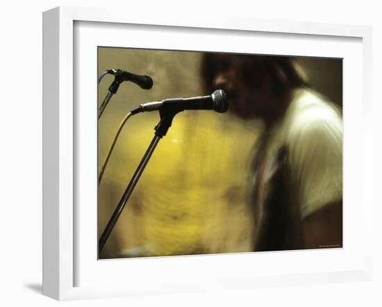 One Toy Soldier at Microphone-Phil Sharp-Framed Photographic Print