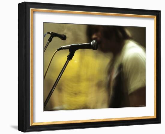 One Toy Soldier at Microphone-Phil Sharp-Framed Photographic Print