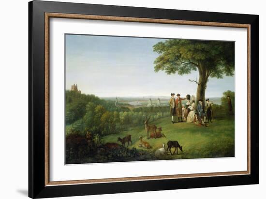 One Tree Hill, Greenwich, with London in the Distance, 1779 (Oil on Panel)-John Feary-Framed Giclee Print