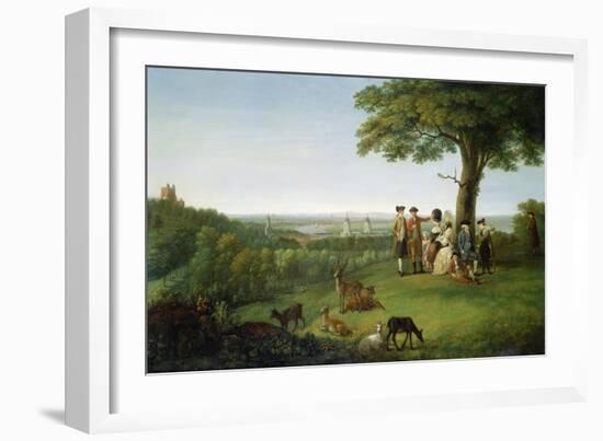 One Tree Hill, Greenwich, with London in the Distance, 1779 (Oil on Panel)-John Feary-Framed Giclee Print