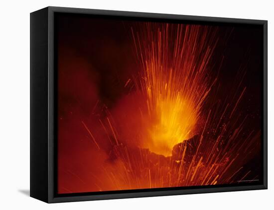 One Vent is Active with Stromoblian Bursts, Mt. Etna, Sicily, Italy-Daisy Gilardini-Framed Premier Image Canvas