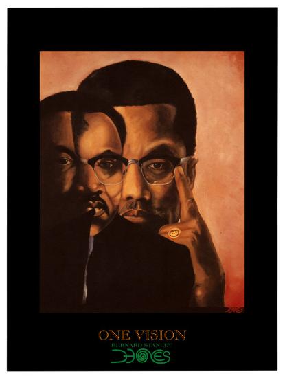 One Vision Malcolm X And Martin Luther King Jr Art Print
