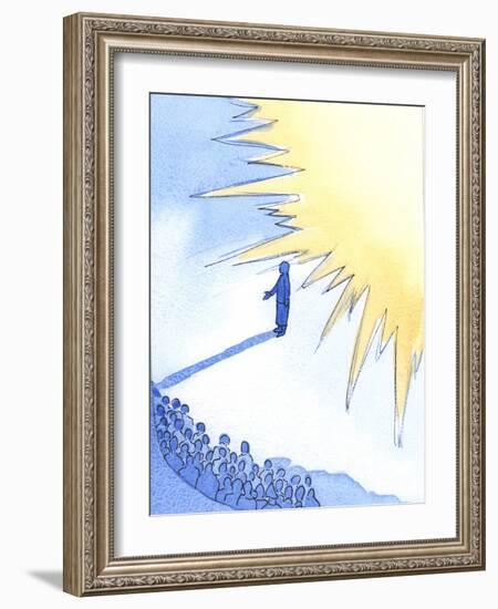 One Who Stands Very close the Christ is 'Haloed' by His Glory, Although, Alone, She is Small, Weak,-Elizabeth Wang-Framed Giclee Print