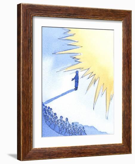 One Who Stands Very close the Christ is 'Haloed' by His Glory, Although, Alone, She is Small, Weak,-Elizabeth Wang-Framed Giclee Print