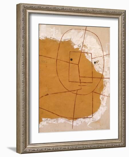 ONE WHO Understands, by Paul Klee, 1934, Swiss Painting, Oil on Canvas. Abstract Human Head Made Up-null-Framed Art Print