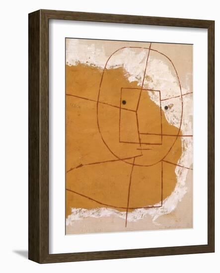 ONE WHO Understands, by Paul Klee, 1934, Swiss Painting, Oil on Canvas. Abstract Human Head Made Up-null-Framed Art Print