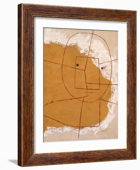 ONE WHO Understands, by Paul Klee, 1934, Swiss Painting, Oil on Canvas. Abstract Human Head Made Up-null-Framed Art Print