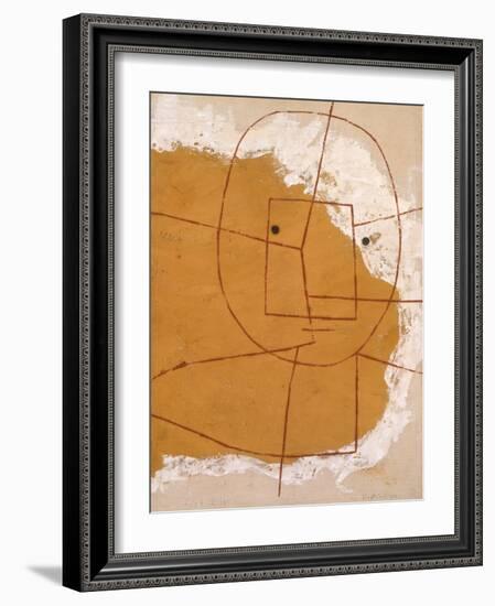 ONE WHO Understands, by Paul Klee, 1934, Swiss Painting, Oil on Canvas. Abstract Human Head Made Up-null-Framed Art Print